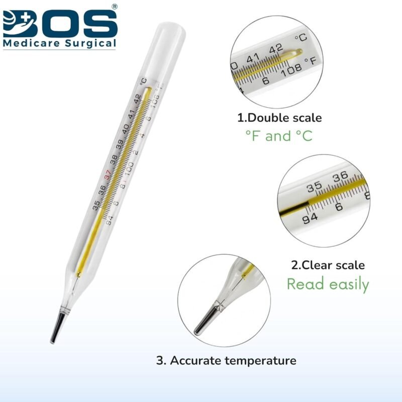 Mercury Thermometer Clinical Temperature Measuring Device