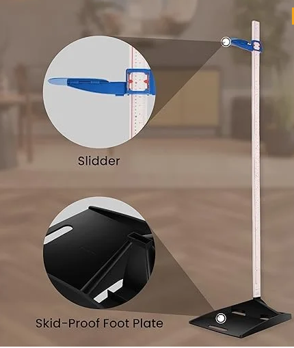 Portable stadiometer height measuring scale for adults and children 20-210 cm