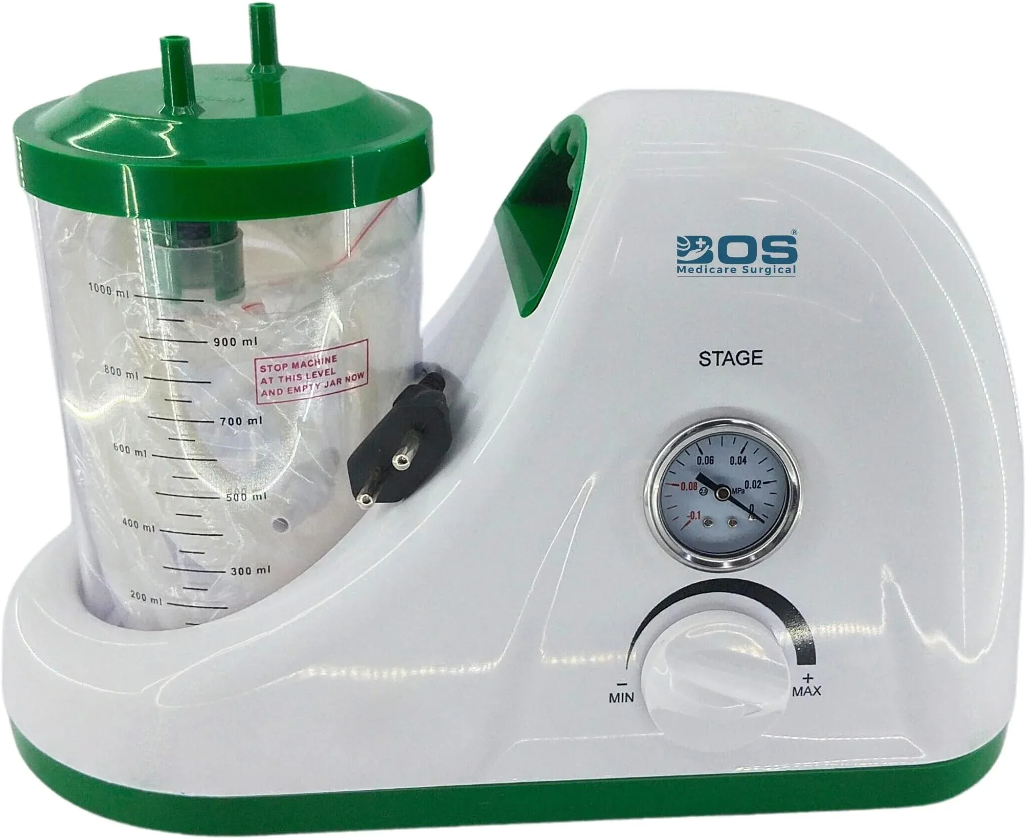 Portable Phlegm Suction Unit 1000ml Oil-Free Pump Bos Medicare Surgical