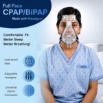 Full Face CPAP BiPAP Mask with Headgear for Sleep Apnea and Ventilation Support
