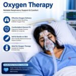 Patient Using Oxygen Therapy Mask for Respiratory Support and Comfortable Breathing