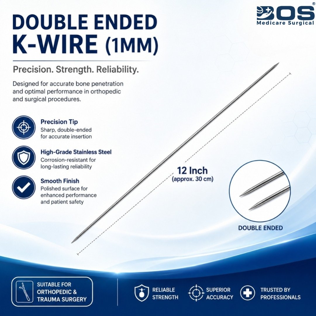 Orthopedic K Wire Stainless Steel Double Ended 1MM