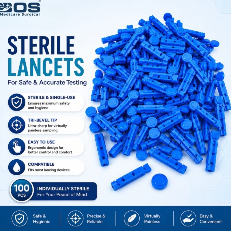 Sterile Round Blood Lancets for Blood Sample Collection