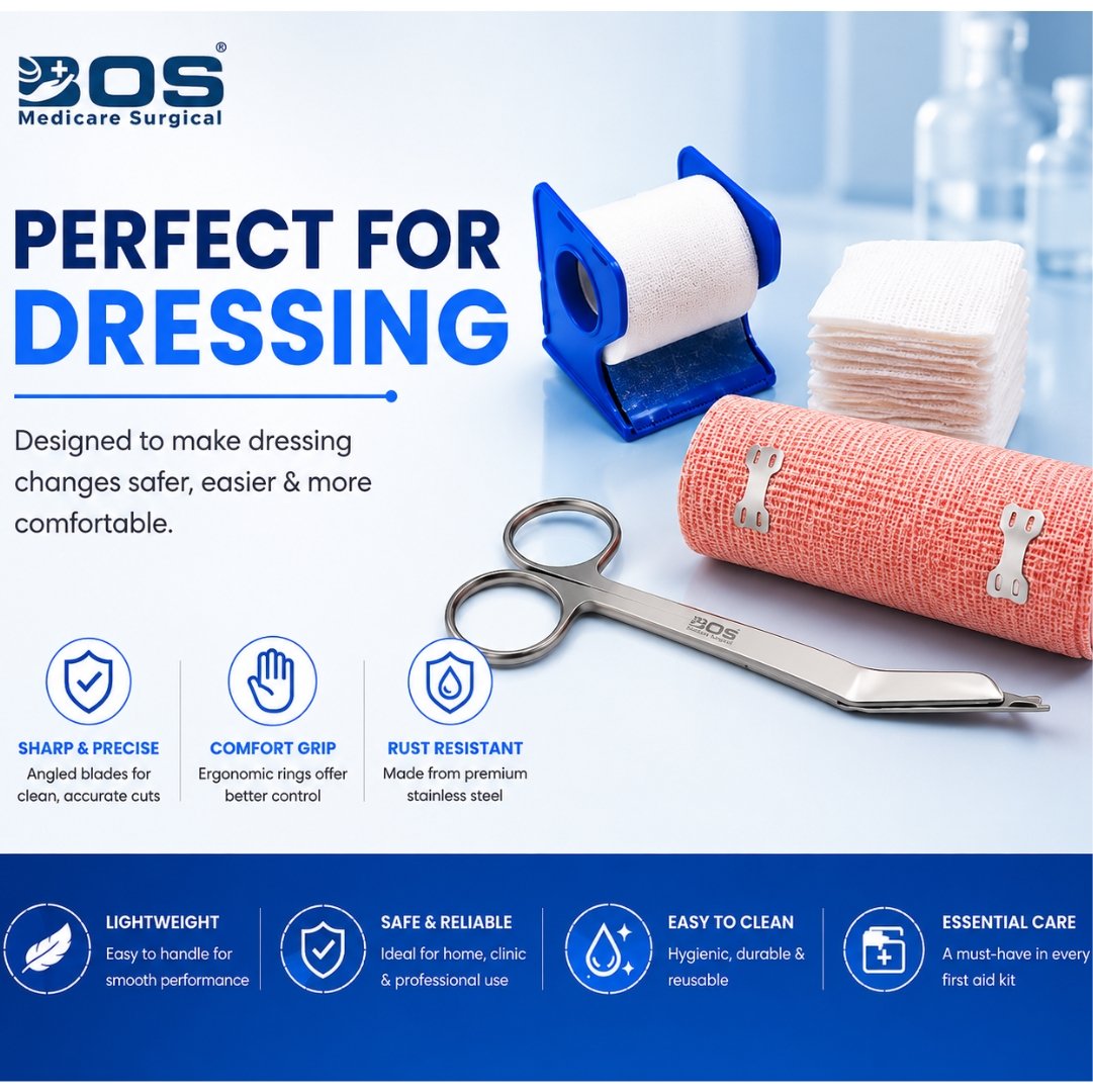 Episiotomy scissors with dressing materials