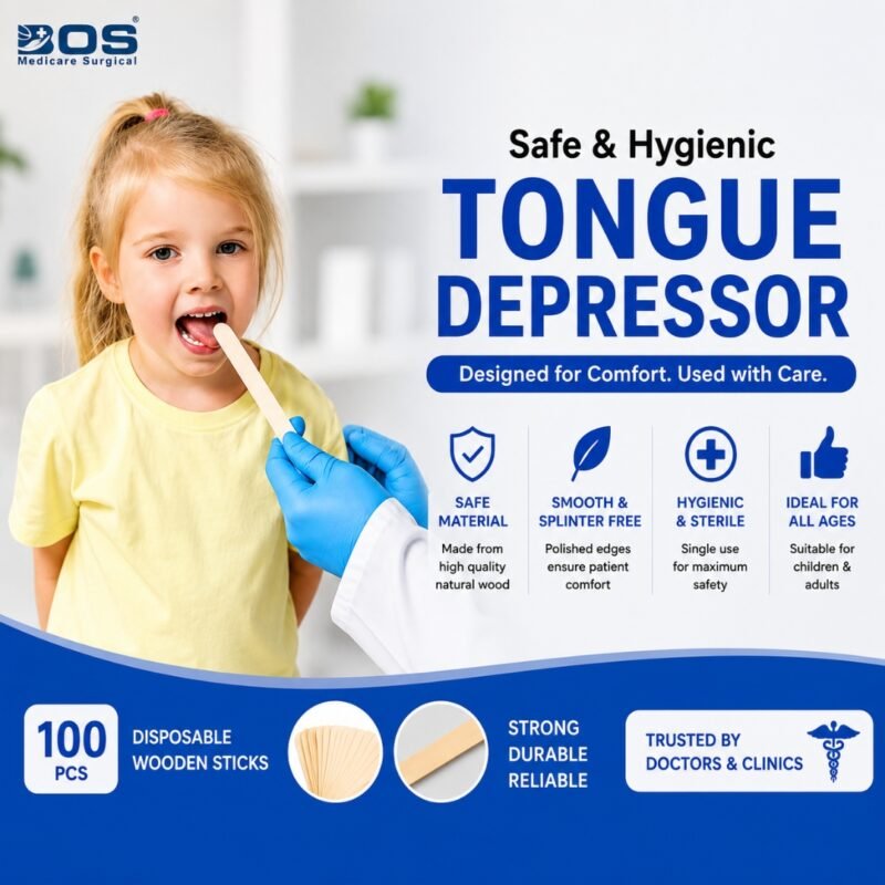 Wooden Tongue Depressor in clinical use