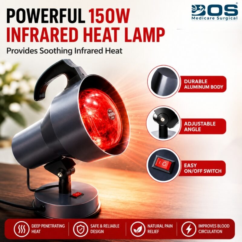150W Infrared Heat Lamp for Pain Relief and Heat Therapy