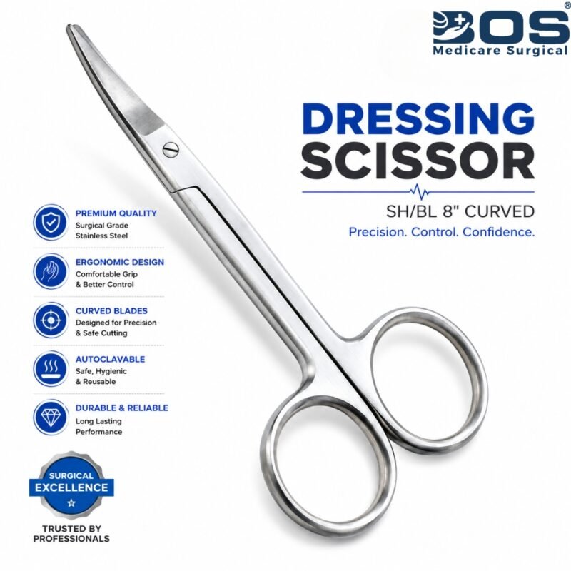 6 Inch Curved Dressing Scissor Stainless Steel Surgical Instrument