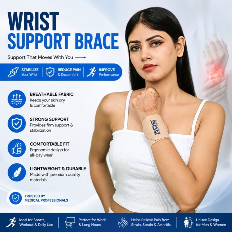 Comfortable wrist support brace with adjustable fit