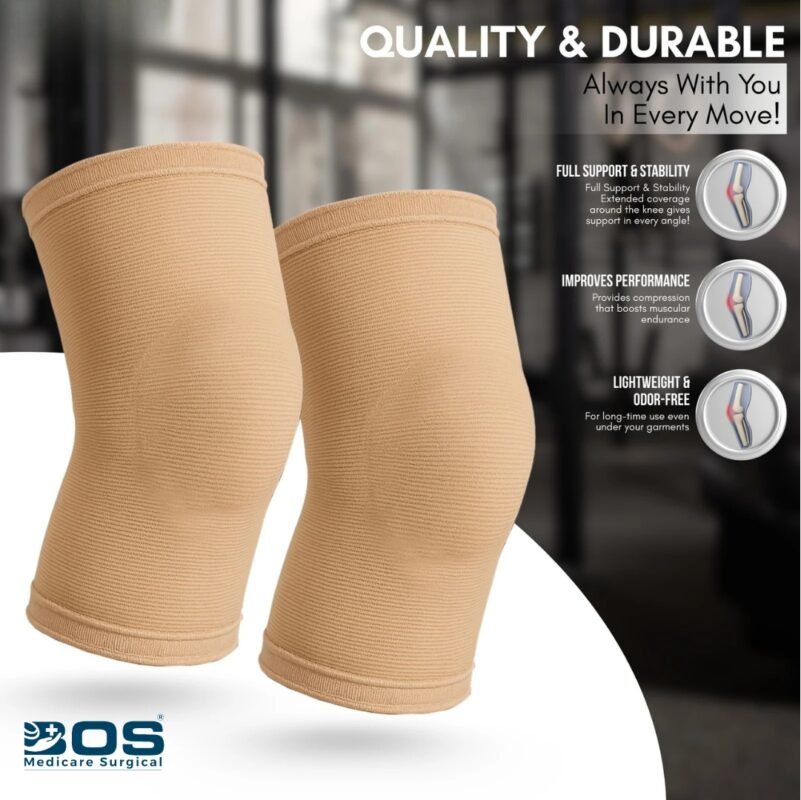 Elastic knee support compression sleeve