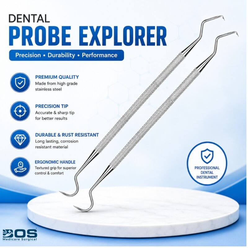 Precision Dental Probe Explorer Stainless Steel Dental Examination Instrument
