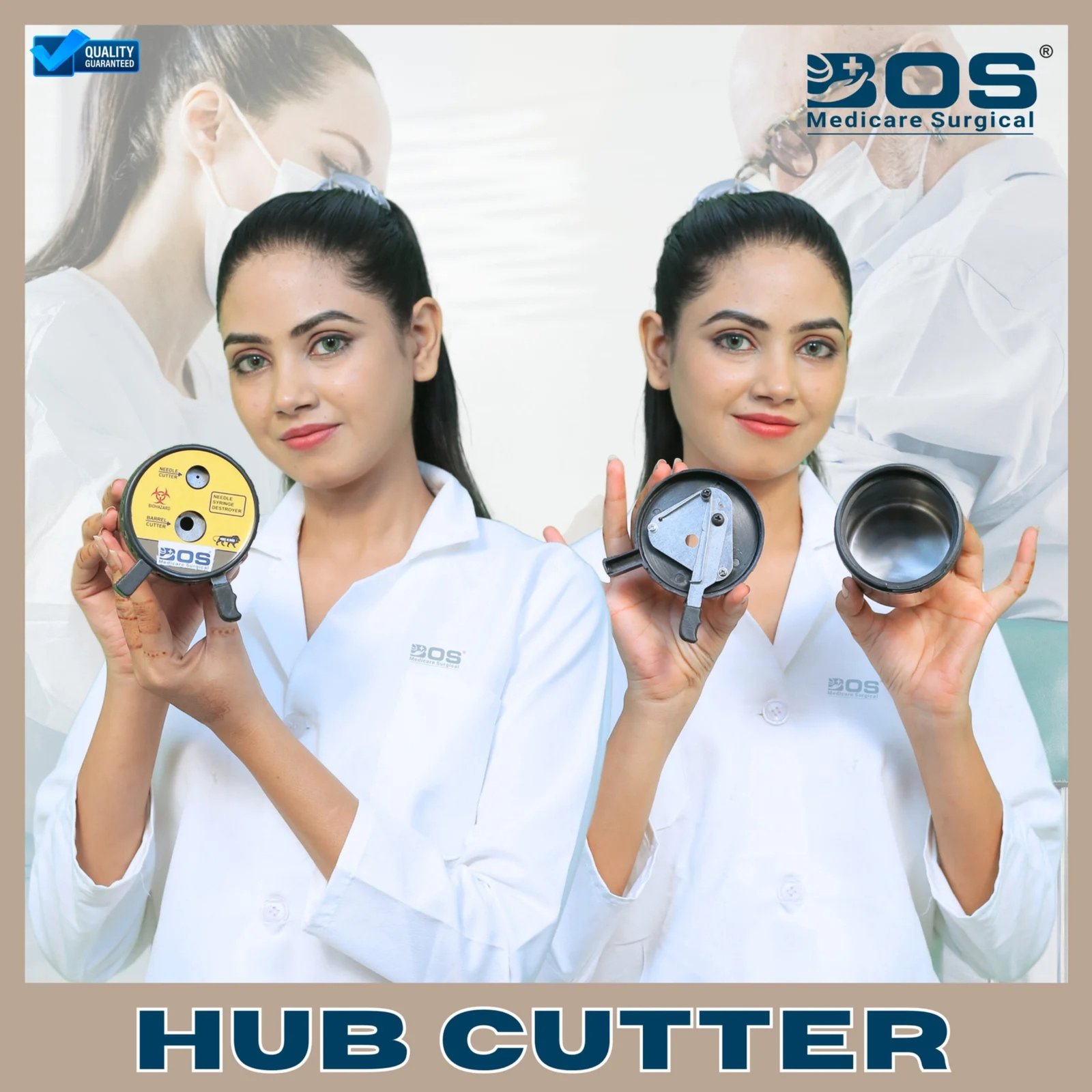 Professional hub cutter for safe syringe needle disposal