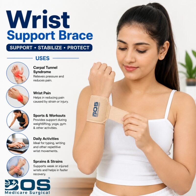 Adjustable wrist support brace for pain relief