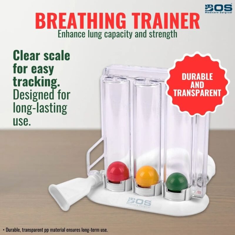 Three Ball Lung Exerciser breathing trainer with clear visual chambers