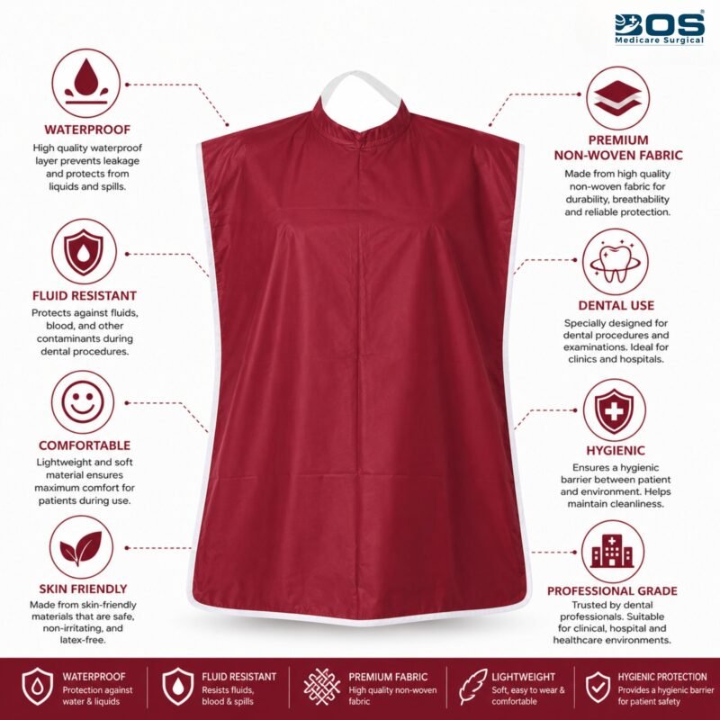 Maroon Dental Drape features