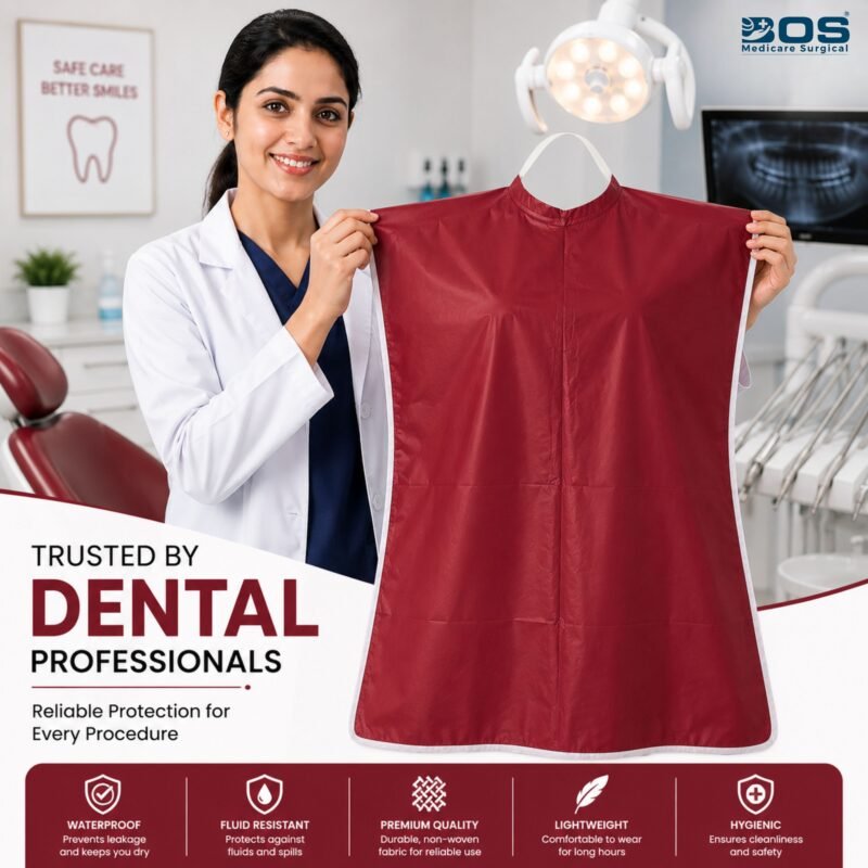Maroon Dental Drape for clinics