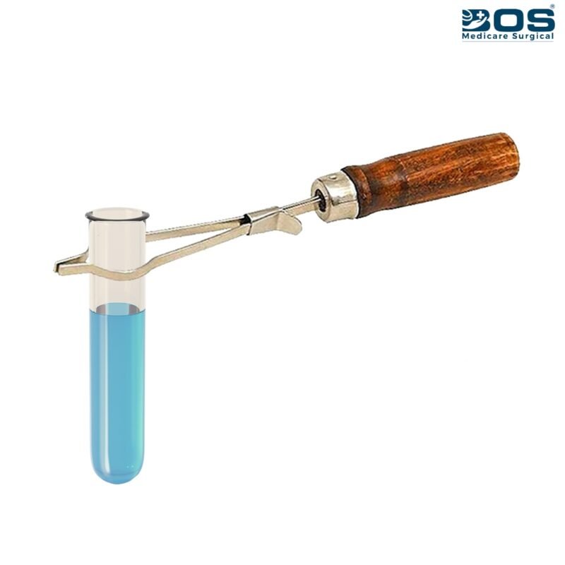 Test tube holder with wooden handle