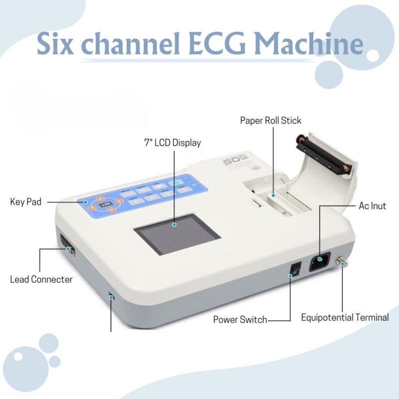 Six channel ECG machine features