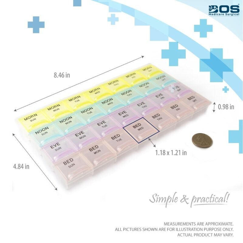 Pill medicine organizer box
