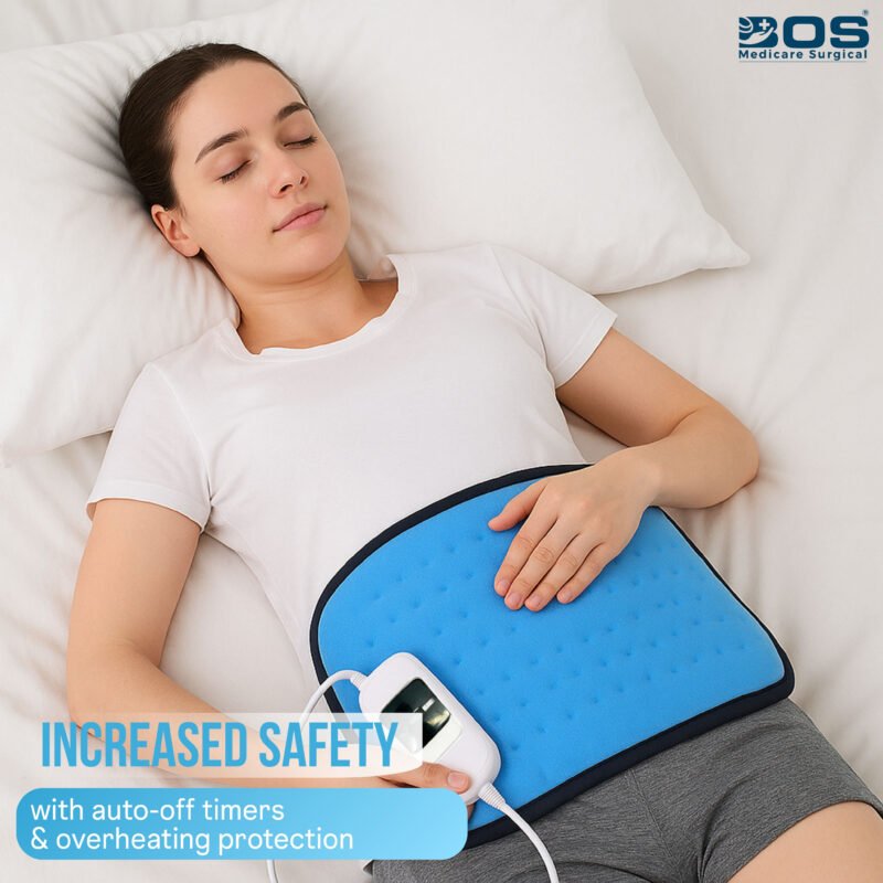 Electric heating pad for abdominal comfort