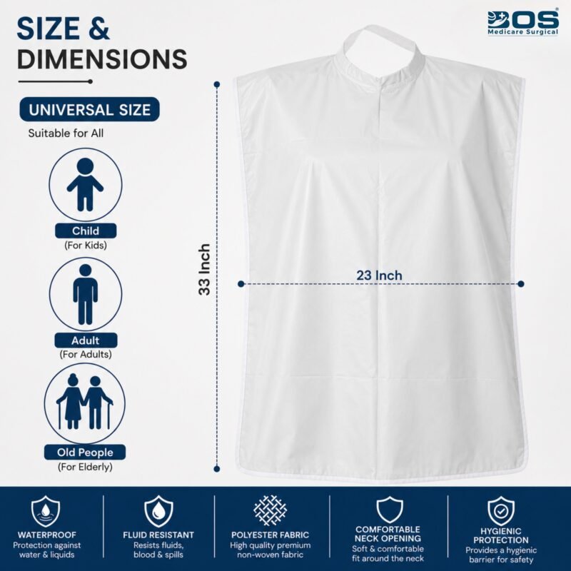Gray Dental Drape size chart
