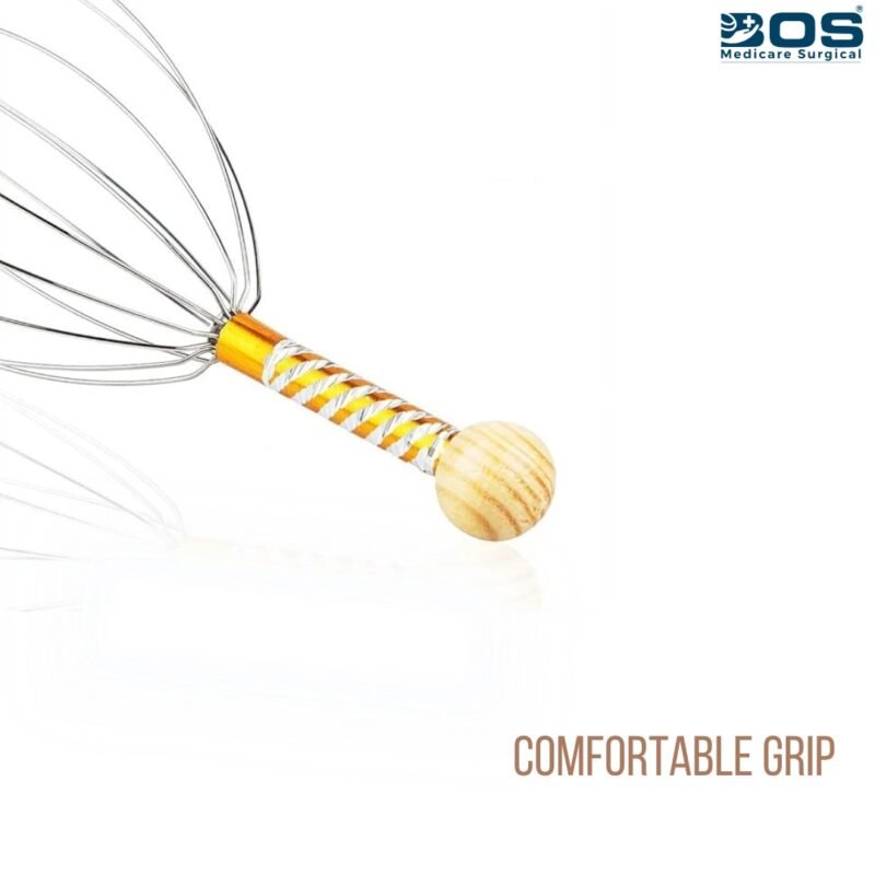 Close-up head massager with flexible scalp massage wires