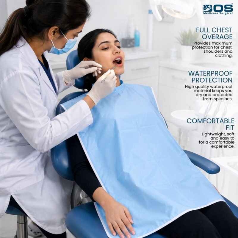 Sky Blue Dental Drape used during professional dental treatment