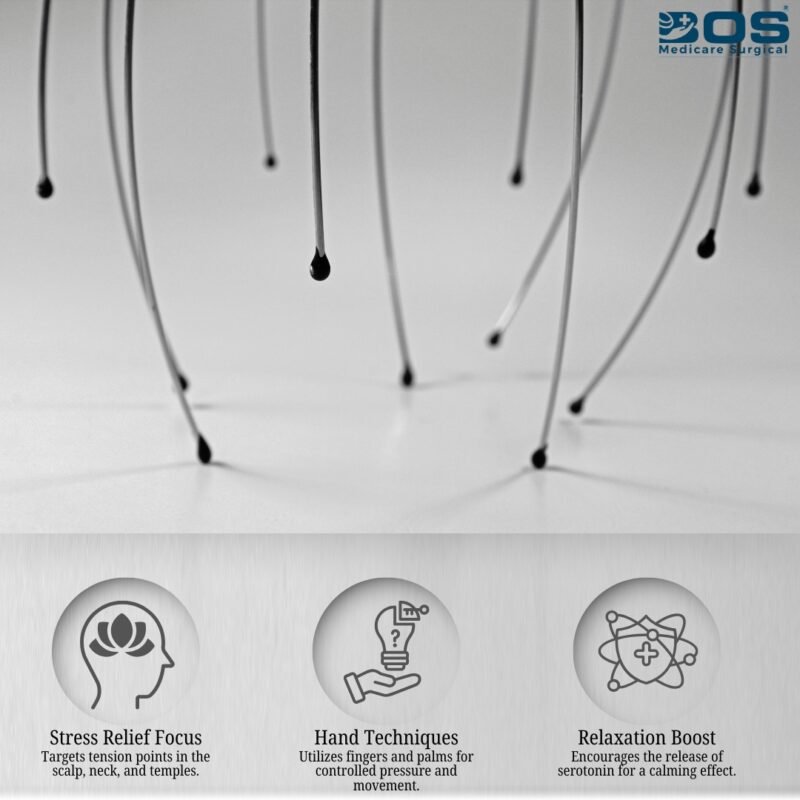 Head massager wire tips for gentle scalp massage