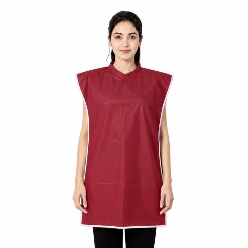 Maroon Disposable Dental Drape on model