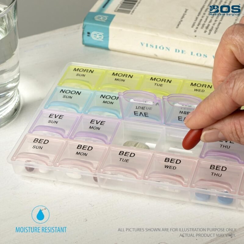 Weekly pill organizer box