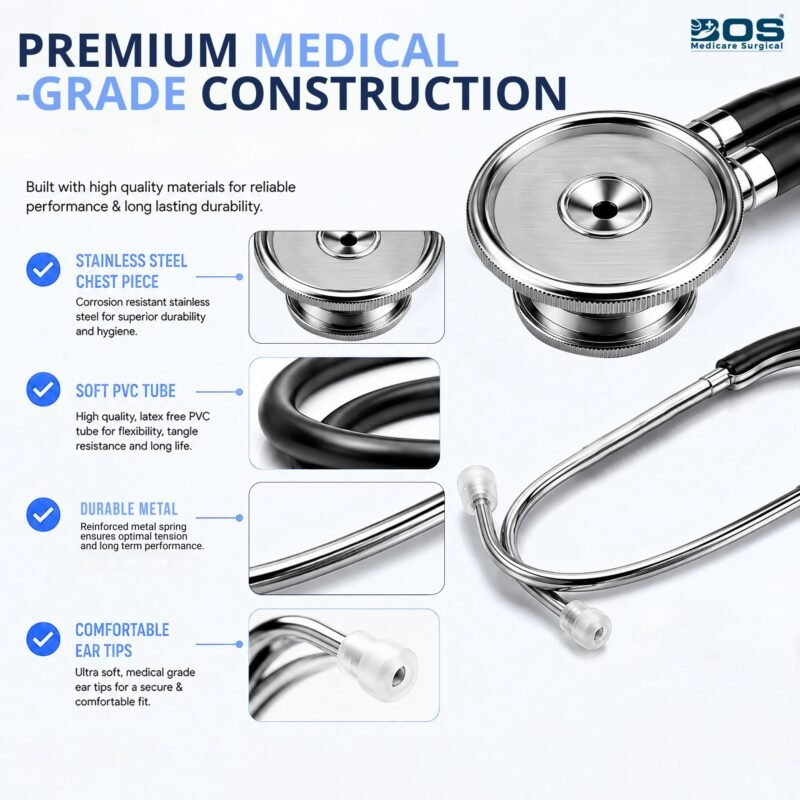 Premium Stainless Steel Dual Head Stethoscope