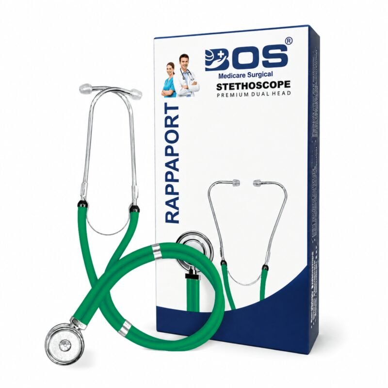 Green Dual Head Stethoscope with Packaging