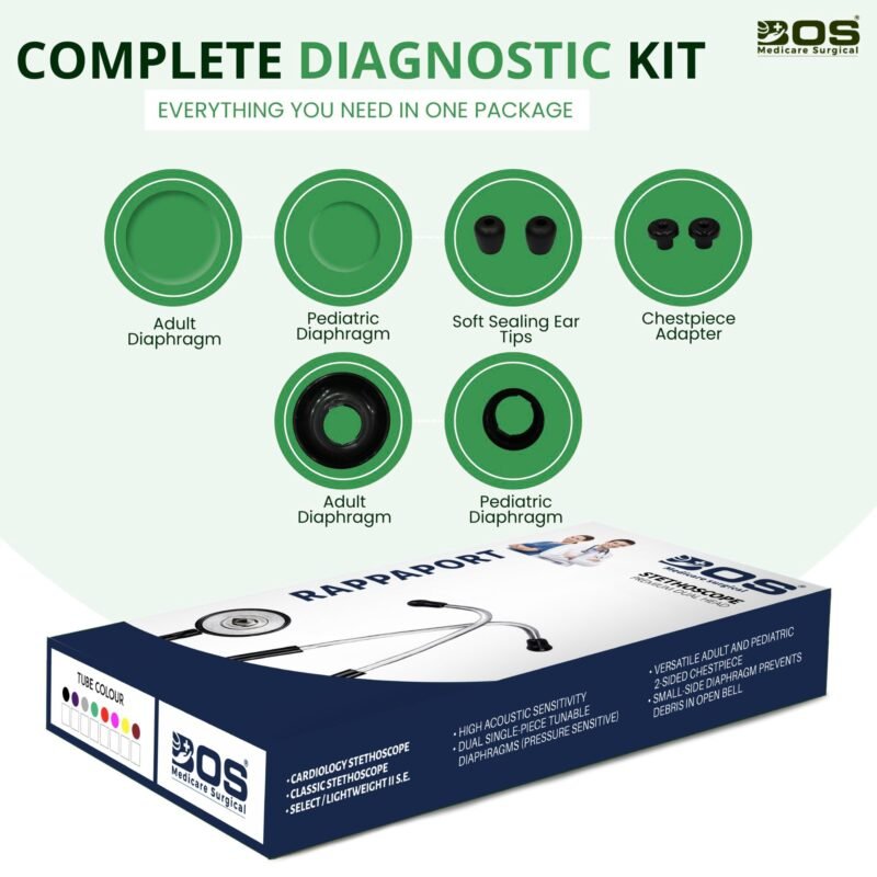Green Dual Head Stethoscope Diagnostic Kit
