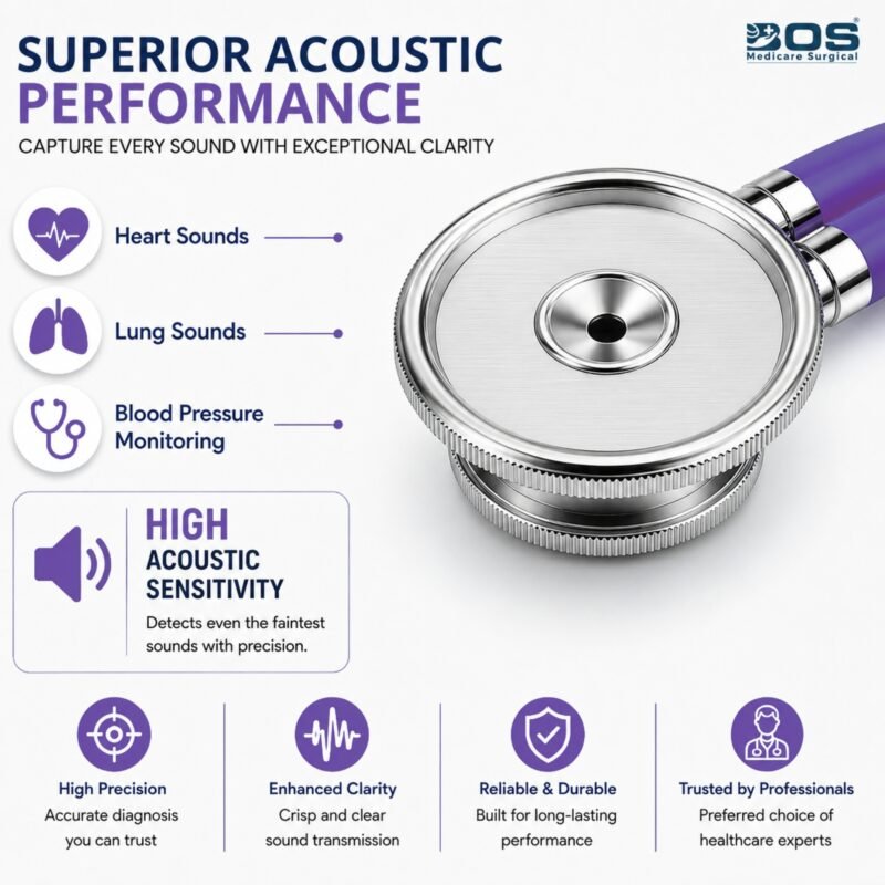 Purple Dual Head Stethoscope Acoustic Performance