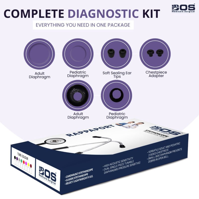 Purple Dual Head Stethoscope Diagnostic Kit