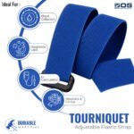 Bos Medicare Surgical Tourniquet Strap with Velcro Closure & Buckle Medical Phlebotomy Band Pack of 6 Resistance Band (Blue, Pack of 6) - Image 2