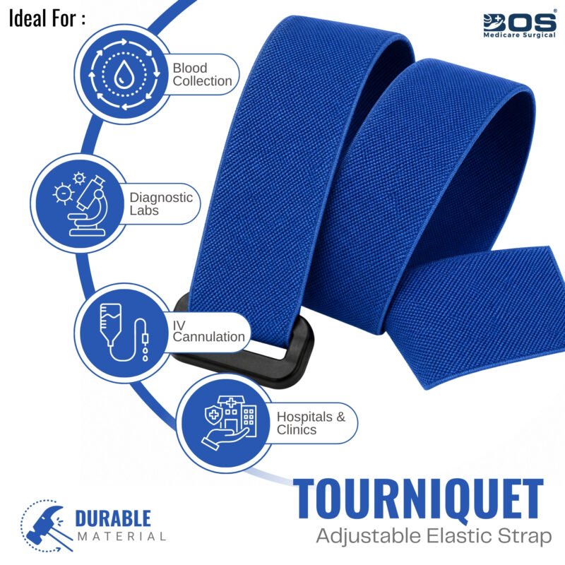 Blue elastic tourniquet belt