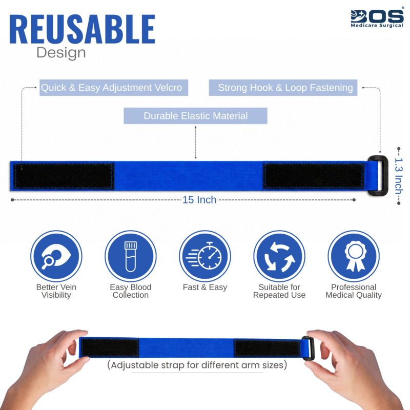 Reusable elastic tourniquet belt