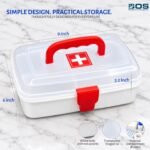 Bos Medicare Surgical weekly Plastic Empty First Aid Box with Transparent Lid, Red Handle & Locking Clip, Pill Box (White, Transparent) - Image 3