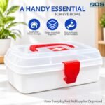 Bos Medicare Surgical weekly Plastic Empty First Aid Box with Transparent Lid, Red Handle & Locking Clip, Pill Box (White, Transparent) - Image 5