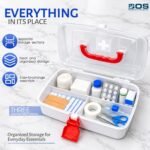 Bos Medicare Surgical weekly Plastic Empty First Aid Box with Transparent Lid, Red Handle & Locking Clip, Pill Box (White, Transparent) - Image 6